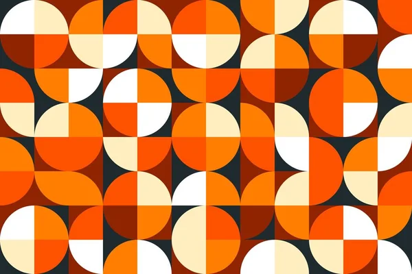 Moderno Motivo Geometrico Bauhaus Sfondo Vettoriale Beige Nero Arancione Bianco — Vettoriale Stock