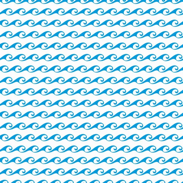 Deniz Okyanus Mavi Dalgalar Pürüzsüz Desen Mavi Deniz Suyu Akışı — Stok Vektör