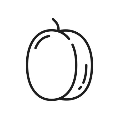 Erik, çarkıfelek meyvesi marakuya ince çizgi ikonunu izole etti. Vector maracuja meyvesi, vejetaryen atıştırmalığı. Oval pepo meyveli tropikal yiyecekler, tüm olgun tatlılar.