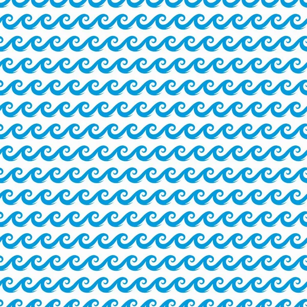 Mer Océan Vagues Bleu Motif Sans Couture Flux Rivière Eau — Image vectorielle