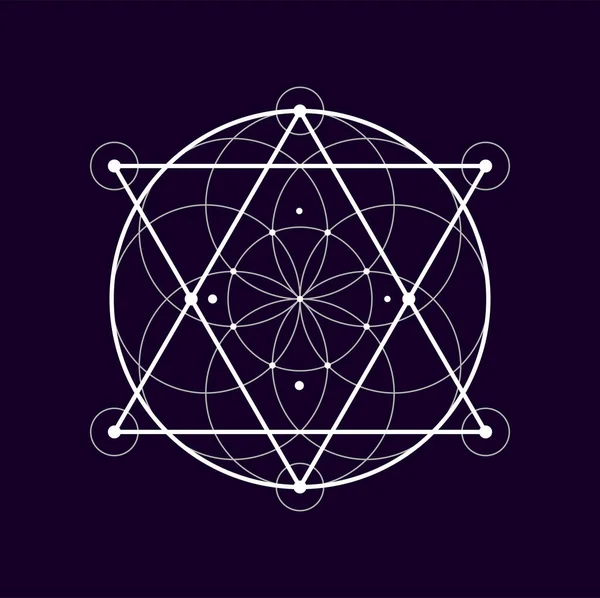 ボヘミアン密教対称記号 神聖な幾何学形 謎の密教シンボル ベクトル アステカの神秘的な形状 錬金術アイコン — ストックベクタ