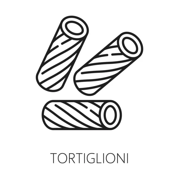 Tortigloni Pasta Isolated Thin Line Icon Vector Canneroni Cannoli Crusetti — Stock Vector
