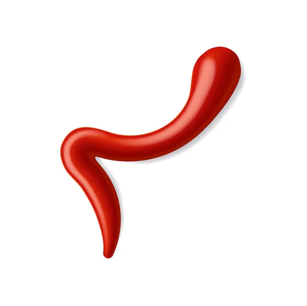 Ketchup Sås Fläck Stroke Och Stänk Vektor Röd Tomat Splat — Stock vektor