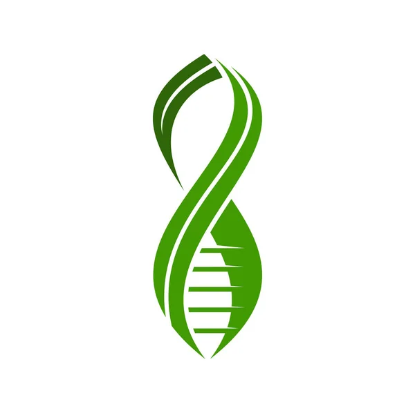 Icono Adn Hoja Emblema Planta Laboratorio Nanotecnología Plantas Biología Agricultura — Vector de stock