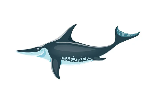 Çizgi Film Ichthyosaur Dinozor Karakteri Nesli Tükenmiş Deniz Yaratığı Canavar — Stok Vektör