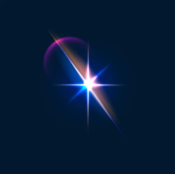 Sparkle Flare Flash Effect Glow Light Flashlight Magic Glint Star — Stock Vector