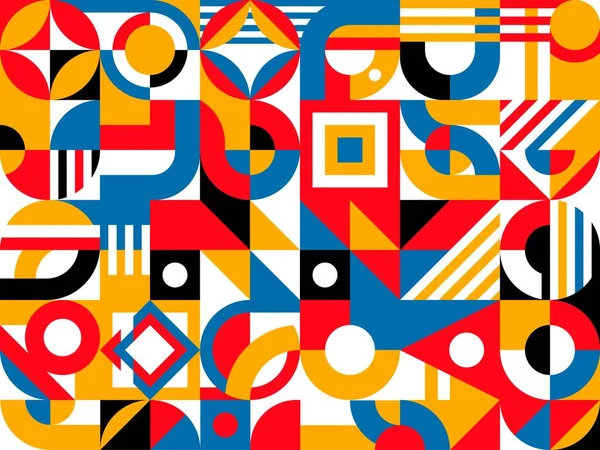Геометрический Баухаус Абстрактный Фон Сетки Современный Ретро Вектор Плакат Bauhaus — стоковый вектор