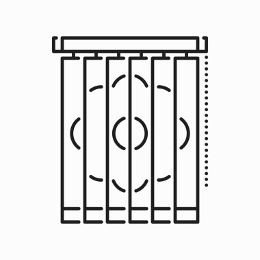 Japon jaluzi pencere perdeleri, çokyüzlülük izole edilmiş dış hat simgesini kör eder. Vektör bambu perdeler gölge, güneş kör pencere perdeleri