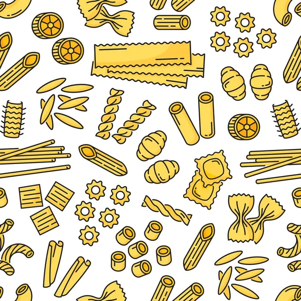 Pasta Type Outline Seamless Pattern Wrapping Paper Print Textile Vector — Stock Vector