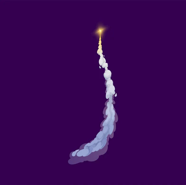 Cartoon Raket Raket Rookspoor Ruimteraket Straalvliegtuig Voortstuwingsspoor Asteroïde Komeet Vuurbal — Stockvector