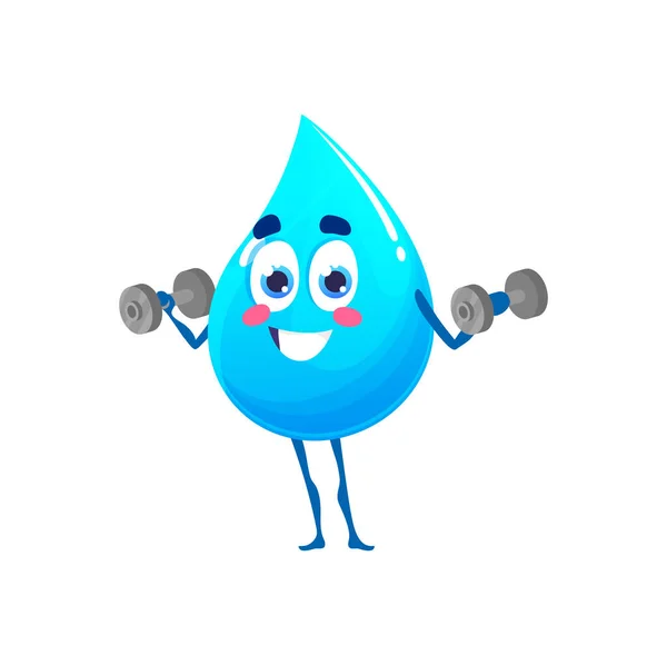 Cartoon Happy Water Drop Character Clean Aqua Drop Fresh Moisture — Stock Vector