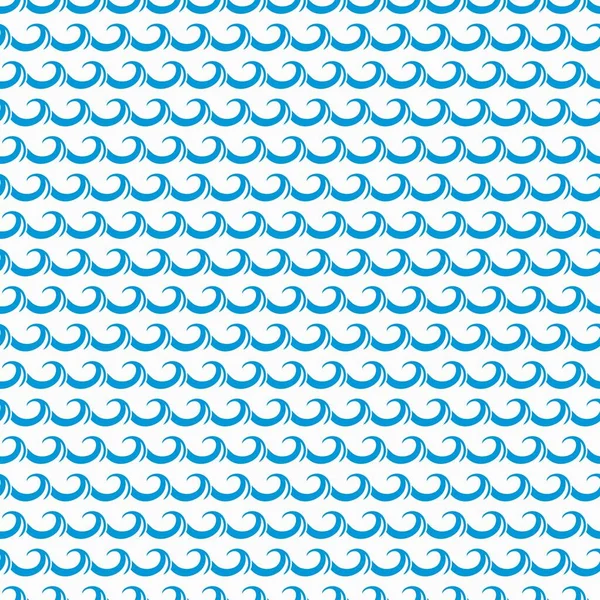 海と海の青い波のシームレスなパターン 水が噴き出すベクトル背景 水平繰り返し装飾 装飾包装 織物やファブリックの航海幾何学的なデザイン — ストックベクタ