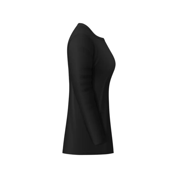 Longsleeve Skjorta För Kvinna Med Monterad Siluett Isolerad Vektor Mockup — Stock vektor