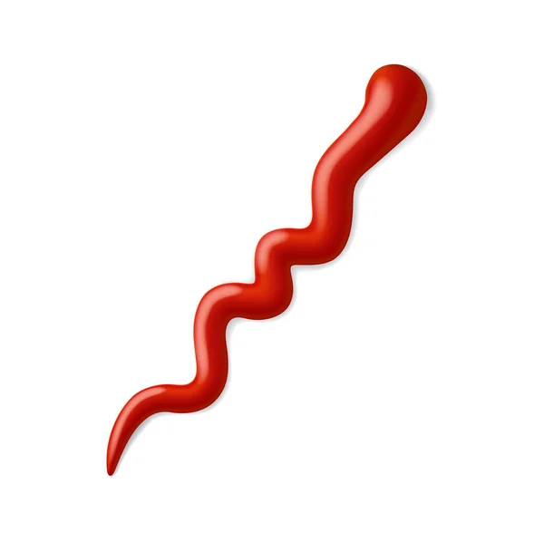 Ketchup Druppel Spetters Blob Enkele Tomatenpuree Morsen Geïsoleerde Vector Rood — Stockvector