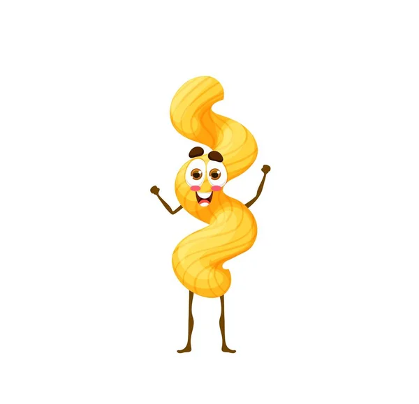 Caráter Pasta Cavatappi Dos Desenhos Animados Vetor Isolado Personagem Prato —  Vetores de Stock