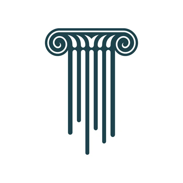 Древняя Греческая Колонна Икона Римской Колонны Векторный Юрист Юрист Символ — стоковый вектор