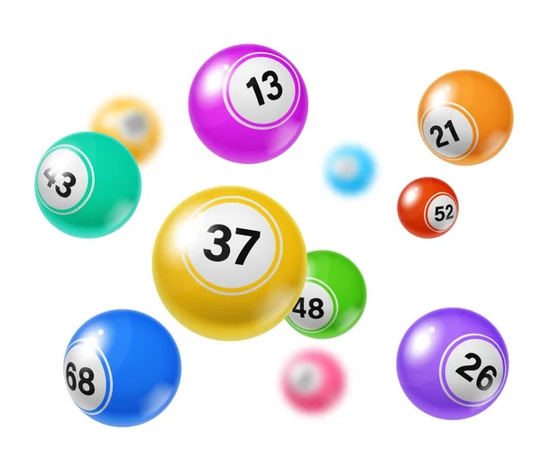 Bolas Lotaria Bingo Loteria Jogo Jackpot Jogo Chance Sorte Loteria —  Vetores de Stock