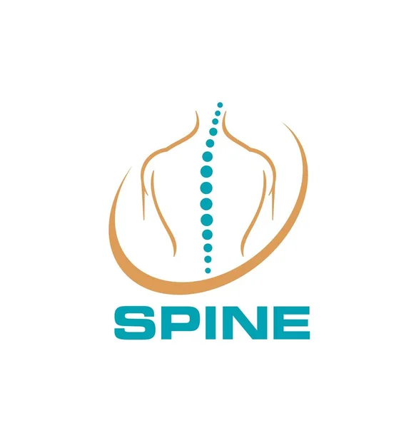 Spine Chiropractic Physiotherapy Icon Back Pain Therapy Body Health Vector — Stock Vector