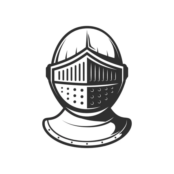 Knight Warrior Helmet Closed Visor Heraldry Armor Vector Metal Helm — Stock Vector