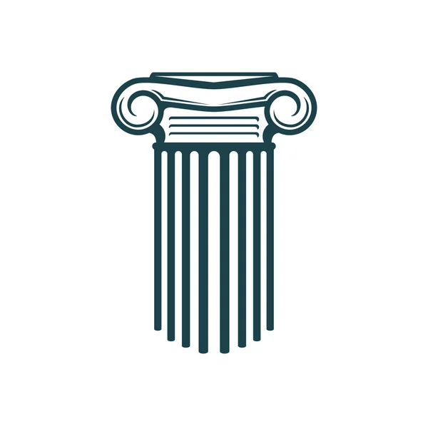 Ancient Greek Column Pillar Icon Legal Lawyer Law Office Notary — Stockový vektor
