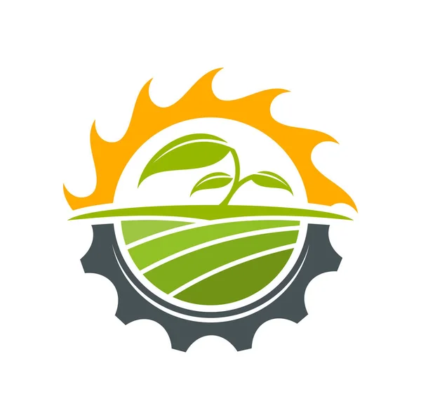 Значок Поля Сельского Хозяйства Зеленый Лист Урожай Растений Векторный Символ — стоковый вектор