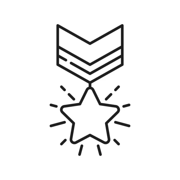 Star Bonus Medalj Utmärkelse Isolerad Belöning Grad Rang Kontur Ikon — Stock vektor