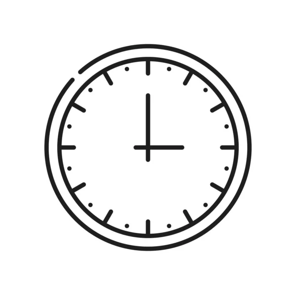 Klok Timer Horloge Met Wijzerplaat Wijzers Omtrek Pictogram Vector Alarm — Stockvector