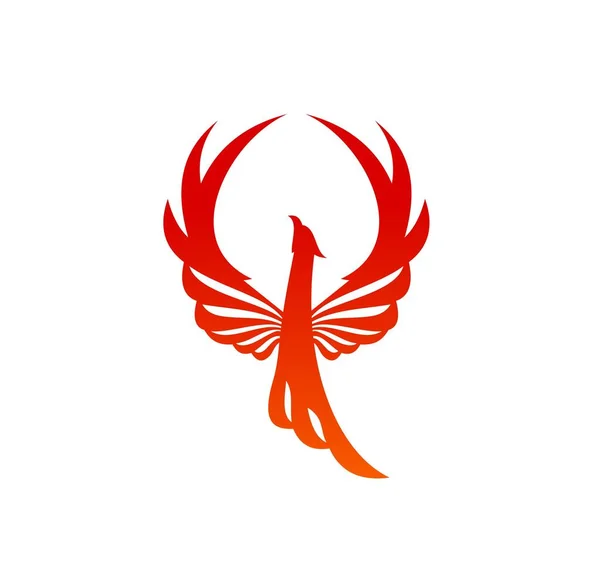 Burung Phoenix Dengan Api Vektor Siluet Burning Firebird Fenix Atau - Stok Vektor