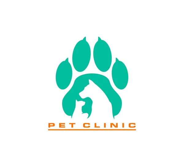 Pet Clinic Icon Cat Dog Paw Animal Vet Care Veterinary — Stock Vector