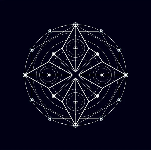Езотеричний Знак Племені Ізольована Геометрична Форма Масонський Симетричний Знак Вектор — стоковий вектор