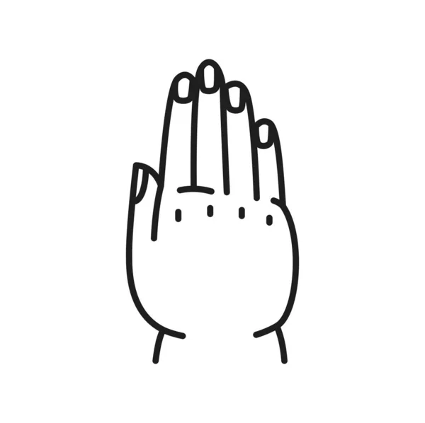 Опухла Рука Або Рука Значок Лінії Набряків Векторна Алергічна Реакція — стоковий вектор
