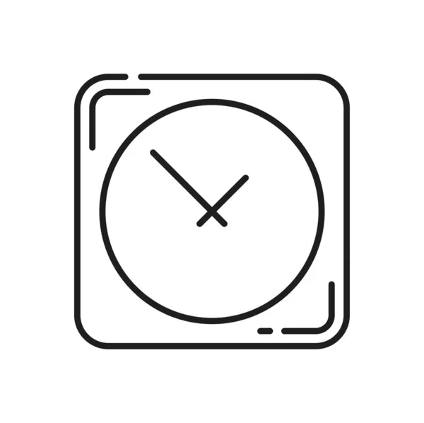 复古报警秒表隔离时钟计时器轮廓图标 矢量观察脸与老式正方形刻度盘 古董表 古城墙手表 时间标志 — 图库矢量图片