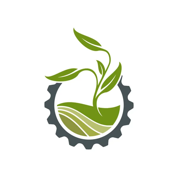 Icône Agriculture Champ Roue Technologie Agronomique Entreprise Agricole Culture Plantes — Image vectorielle