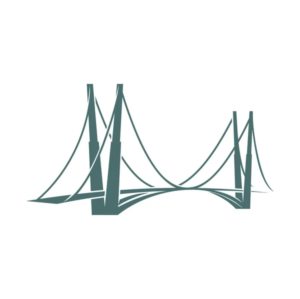 Графический Значок Символ Городского Подвесного Моста Метрополис Путешествия Ориентир Эмблемы — стоковый вектор