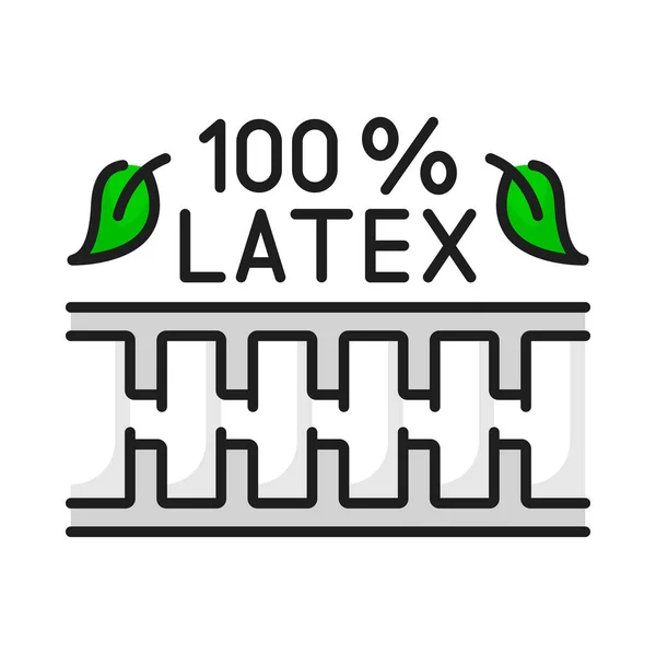 Latex Matras Logo Lichtgewicht Orthopedische Pad Teken Natuurlijke Ademende Bed — Stockvector