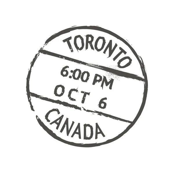 Correio Toronto Selo Postal Pós Partida País Região Impressão Cartão — Vetor de Stock
