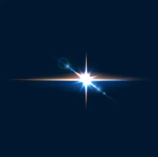 Light Sparkle Flare Flash Effect Star Glow Sunshine Laser Beam — Stock Vector