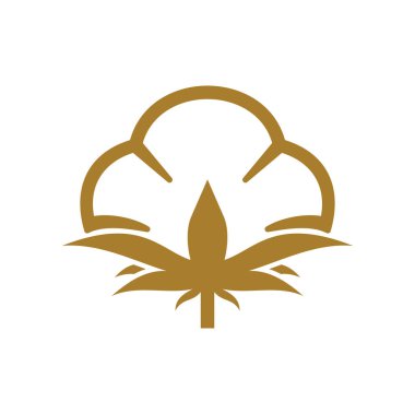 Pamuk ikonu, doğal kumaş veya tekstil amblemi, el yapımı yumuşak organik madde, vektör sembolü. Eko moda kıyafetleri, marka ya da kaliteli etiket için 100 adet pamuk çiçeği resmi