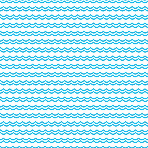 Blå Vatten Vågigt Sömlöst Mönster Havs Och Havsvågor Marin Textil — Stock vektor