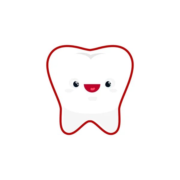 Cartoon Zahn Menschlichen Körper Organ Charakter Glückliche Vektor Mundhöhle Persönlichkeit — Stockvektor