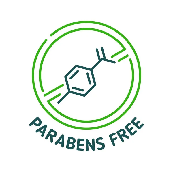 Parabens Free Icon Sign Natural Organic Chemical Preservative Product Vector — Stock Vector