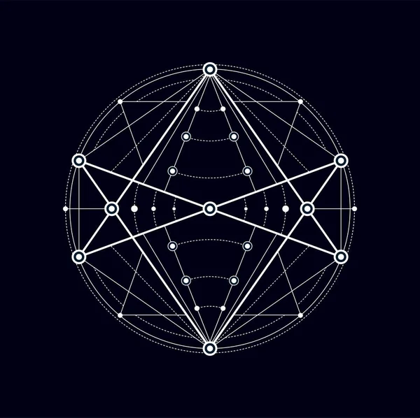 Ezoteryczny Symetryczny Znak Magiczny Kształt Symbolu Alchemii Wektor Mistyczne Plemienne — Wektor stockowy