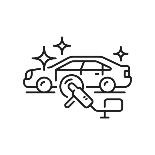 Auto Pflege Symbol Reifenpflege Reparatur Und Waschen Isolierte Umrisssymbol Vektor — Stockvektor