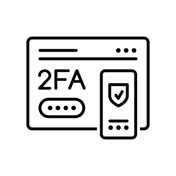 Иконка 2Fa Двухфакторная Верификация Пароля Логин Векторном Экране Мобильного Телефона — стоковый вектор