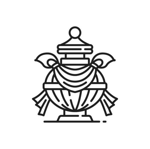 佛教宝瓶的象征 佛教宗教载体的象征 藏传佛教八个吉祥的孔巴神瓶 来自印度教 佛陀或阿散塔曼加仪式的象征 — 图库矢量图片
