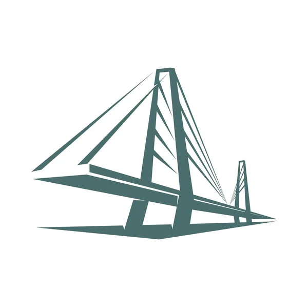 桥梁图标 公路建设 交通公司和公路建设矢量符号 商业技术 保险或投资 旅游和工业品牌标志的桥梁图标 — 图库矢量图片