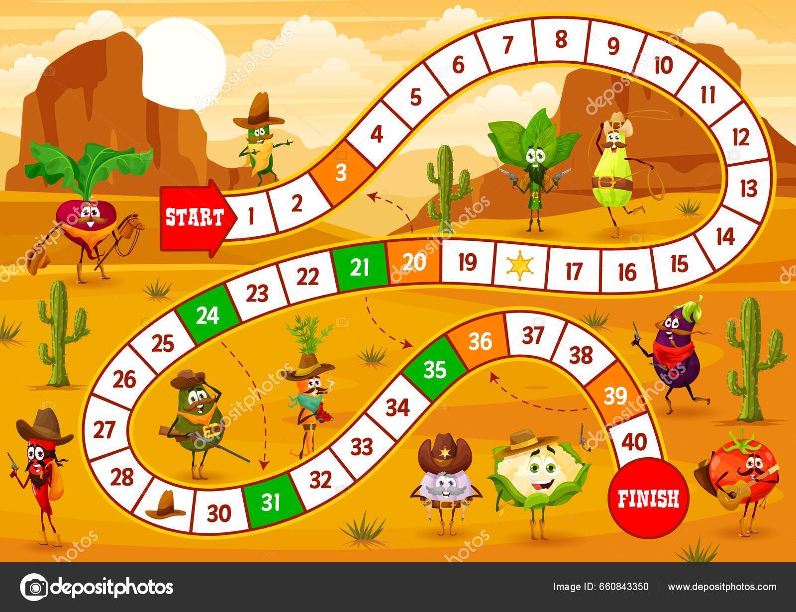 Jogo de tabuleiro snakes and ladders para atividade educacional