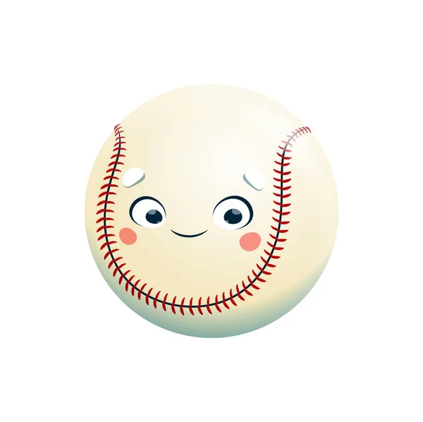 Bola Beisebol Dos Desenhos Animados Volta Escola Personagem Engraçado Vetor — Vetor de Stock