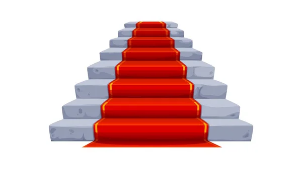 Лестницы Замка Дворца Каменная Лестница Красной Ковровой Дорожкой Изолированная Векторная — стоковый вектор