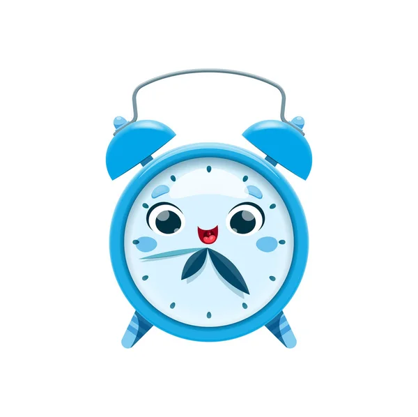 Relógio Despertador Dos Desenhos Animados Personagem Escola Mascote Educação Vetor —  Vetores de Stock